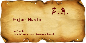 Pujer Maxim névjegykártya